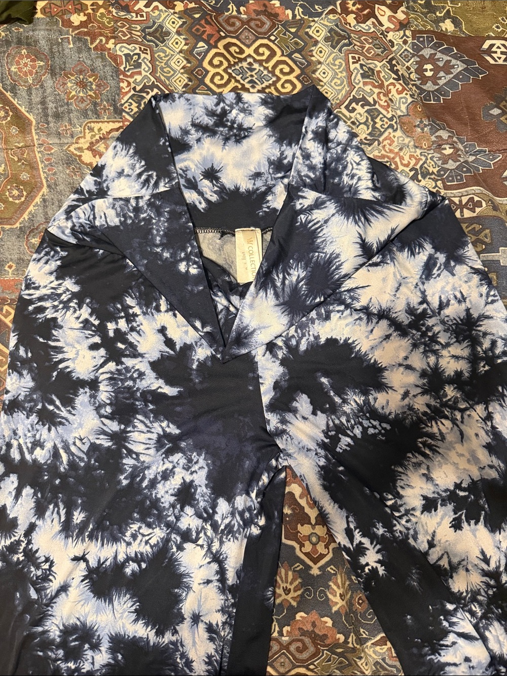 Women’s Tie-Dye Wide Leg leggings- Navy & White large